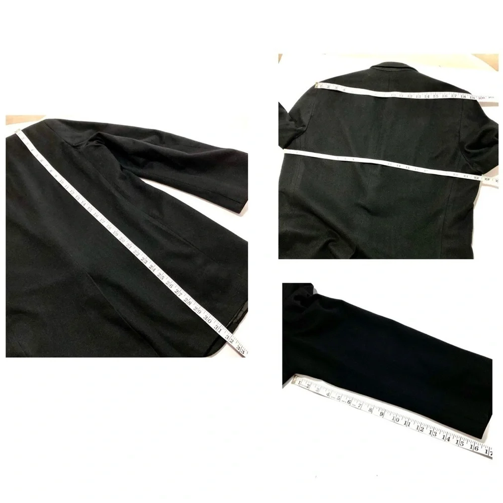 Vintage Black Cashmere Sport Coat Blazer Jacket 42L Old Money Classic
